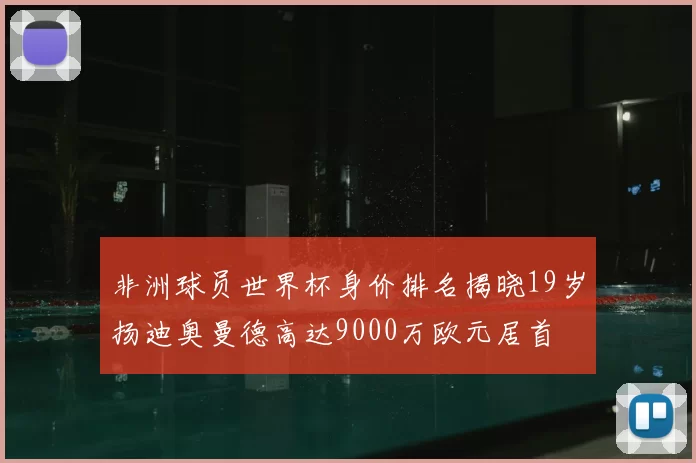 非洲球员世界杯身价排名揭晓19岁扬迪奥曼德高达9000万欧元居首